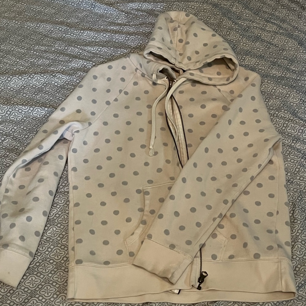 Polka dot zip up hoodie